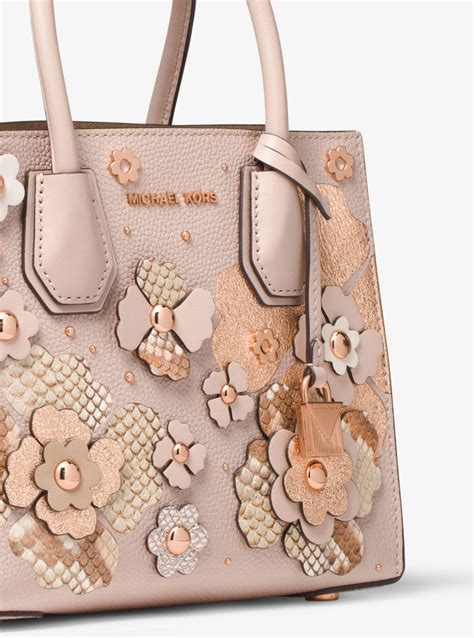 michael kors mercer floral embellished leather crossbody|MICHAEL MICHAEL KORS Mercer Medium Floral Embellished .